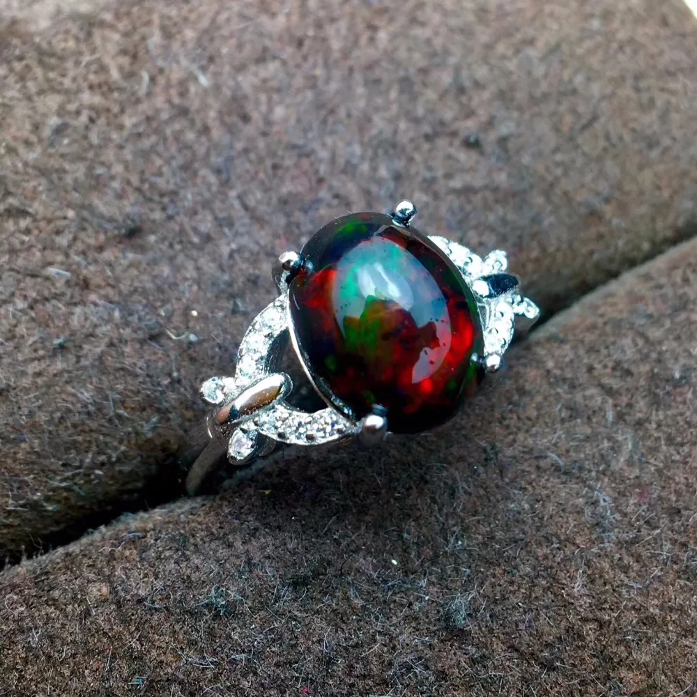 Кольцо С Черным Опалом Купить