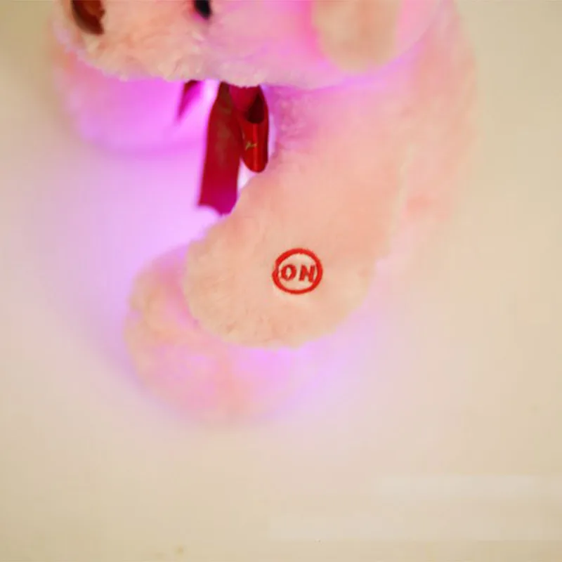 Mini oso luminoso Juguetes 25 cm suave felpa Peluches LED Glow almohada Animal de peluche muñeca niños Juguetes para niñas