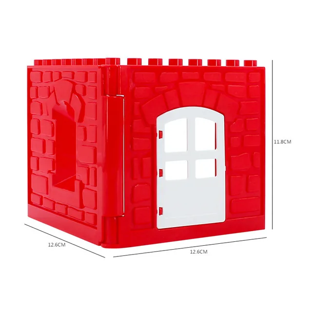 Diy Большие размеры строительные блоки домик-замок крыша окна двери аксессуары совместимы с дублированные игрушки для Дети Детские подарки - Цвет: Red
