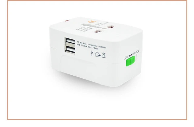 New 2USB Charging Port  Universal Worldwide Convenient Travel Wall Charger Power UK AU US EU Plug Adapter Adapter free shipping (2)