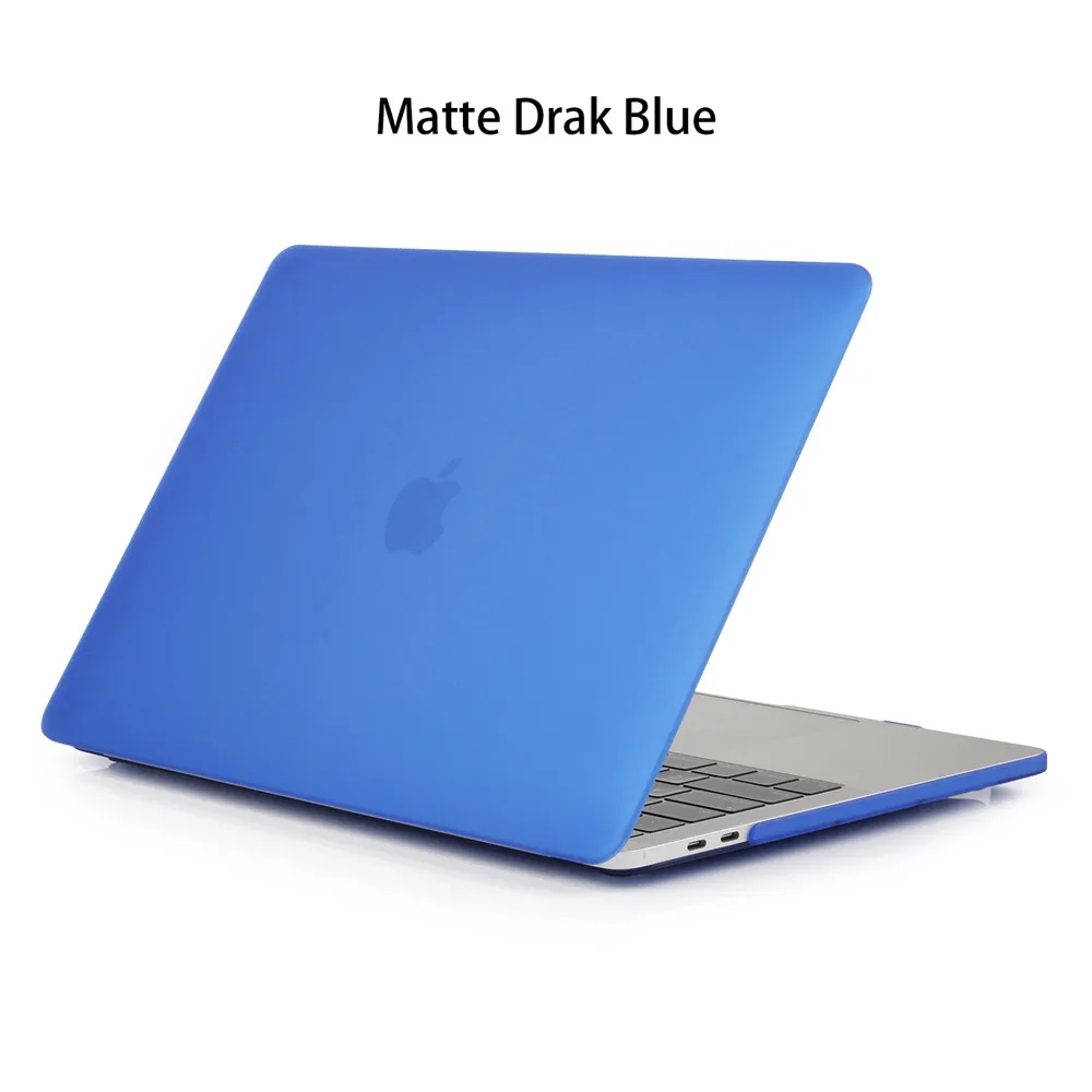 Кристальный \ Матовый Прозрачный чехол для Apple Macbook Air Pro retina 11 12 13 15 сумка для ноутбука для Macbook New Air 13 A1932 чехол-крышка - Цвет: Matte Drak blue