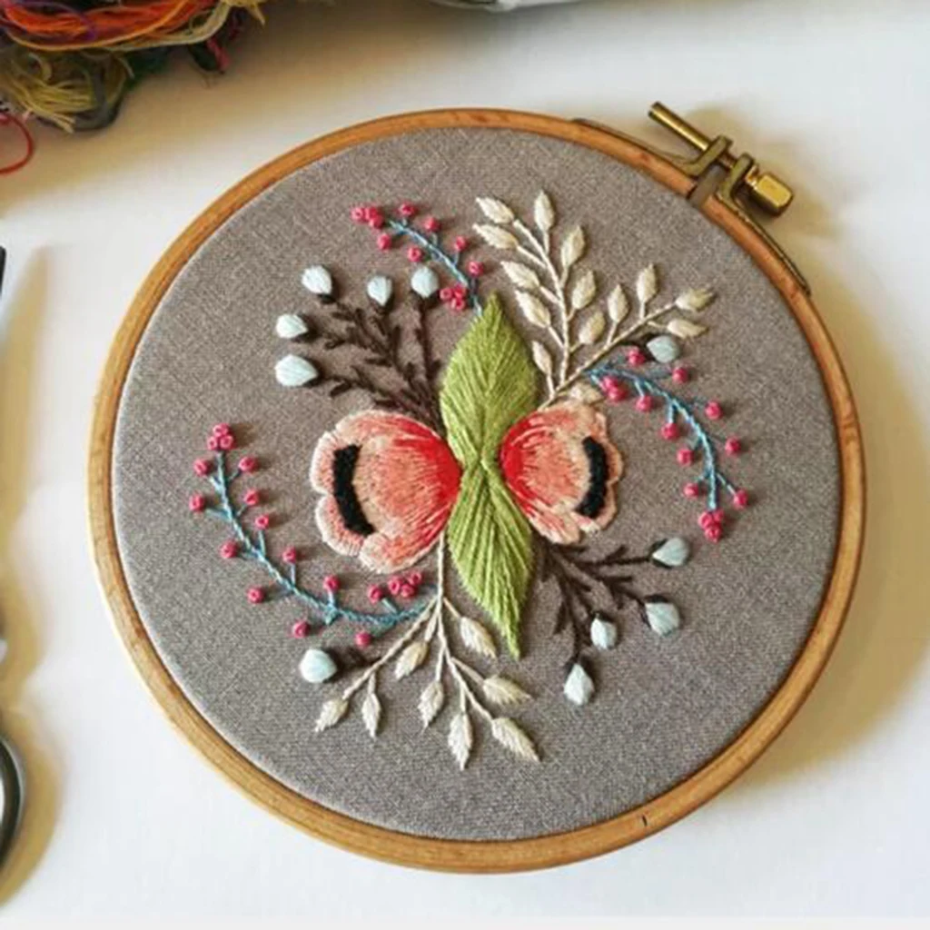 Full Range of Embroidery Starter Kit with Pattern, Stamped Cross Stitch Kit for DIY Needlepoint Supplies Home Tabletop Decor