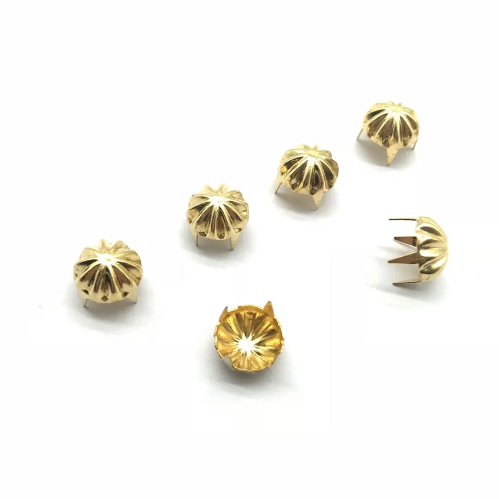50pcs Metal Pumpkin Studs Claw Rivet Leathercraft Punk for Bags Jeans Belt Decoration