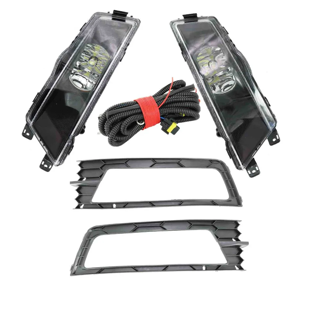 

Car LED Light For Skoda Rapid 2013 2014 2015 2016 2017 New Black Front LED Fog Light Fog Lamp Fog Light Cover Harness Assembly