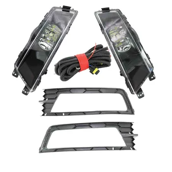 

Car LED Light For Skoda Rapid 2013 2014 2015 2016 2017 New Black Front LED Fog Light Fog Lamp Fog Light Cover Harness Assembly