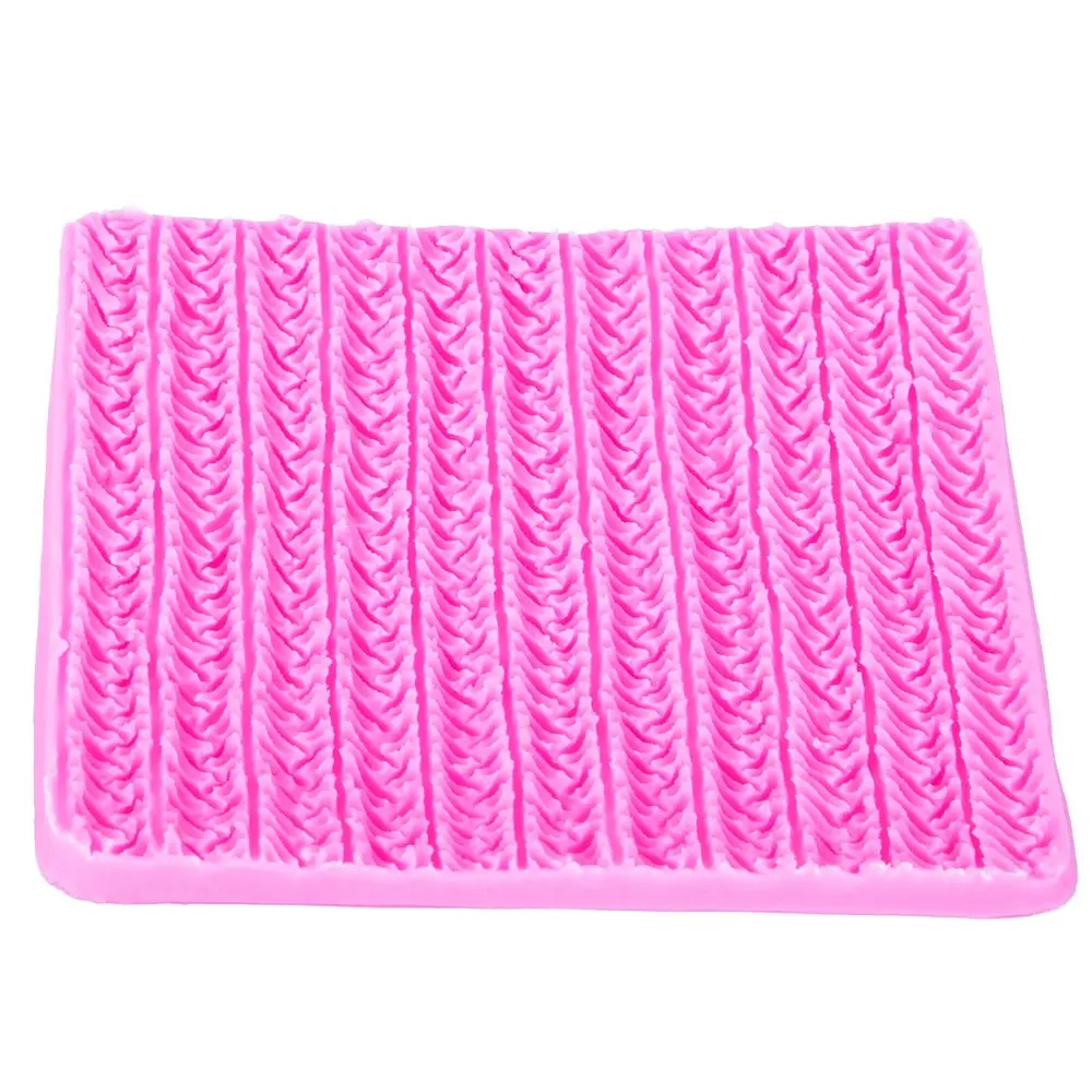 

Sweater Fabric Knitting Texture Biscuits Embossed Pad Decorating Lace Mat Tool Silicone Molds Fondant Cake Decorating FT-1117