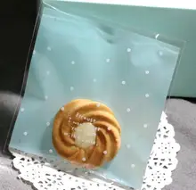 100 pçs/lote Skyblue Biscoitos Saco Saco de Doces de Casamento Bolo de Sobremesa Lanche Embalagem 10*10 cm