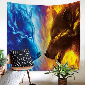 

Magic style Tapestry good quality animal blue yellow double color Tapestry fashion arras soft Home Decorations Wall Hanging
