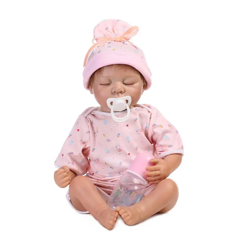 

Nicery 20-22inch 50-55cm Bebe Reborn Doll Soft Silicone Boy Girl Toy Reborn Baby Doll Gift for Children Pink Pillow Eyes Close