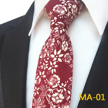 

Fashion New Style Design Men's Business Banquet Clothing Tie Cotton Cloth Floral Narrow Version Men's 6cm Wedding Groom Tie