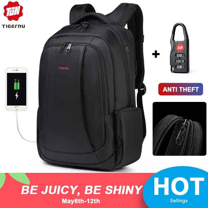 Tigernu Anti Theft Nylon 27L Men 15.6 inch Laptop Backpacks School Fashion Travel Male Mochilas Feminina Casual Women Schoolbag Tigernu Anti Theft Nylon 27L Men 15.6 inch Laptop Backpacks School Fashion Travel Male Mochilas Feminina Casual Women Schoolbag