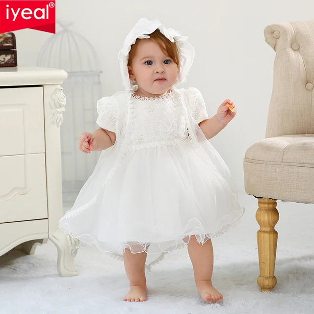 IYEAL High Quality Princess Newborn Baby Girl Dress Baptism Birthday