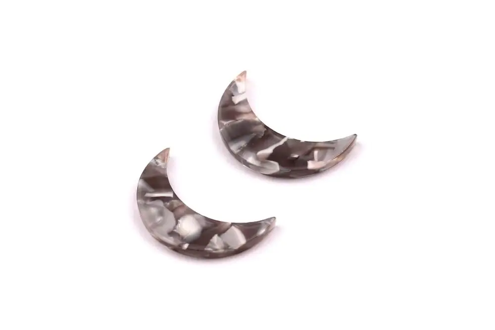

Acetate Acrylic Earring Charms - Moon Shaped PendantEarrings - Jewelry accessories -6pcs/lot - 27x17x 2.7mm -AC1031