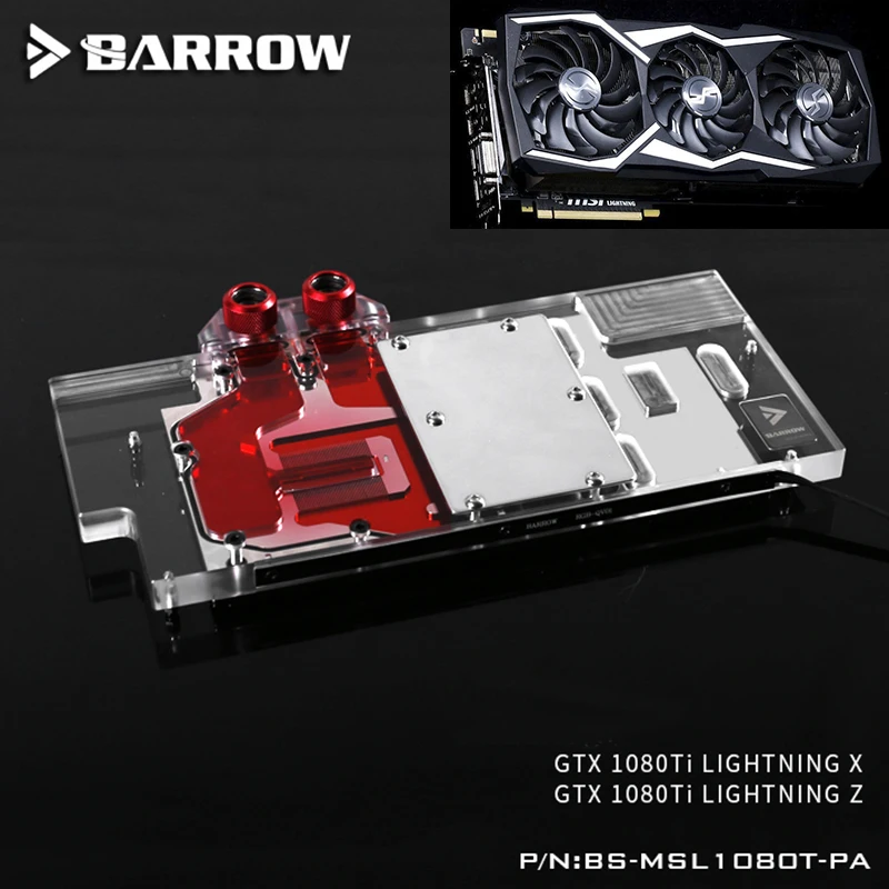 Блок графической карты BARROW с полным покрытием для MSI GTX1080Ti LIGHTNING X/LIGHTNING Z GPU