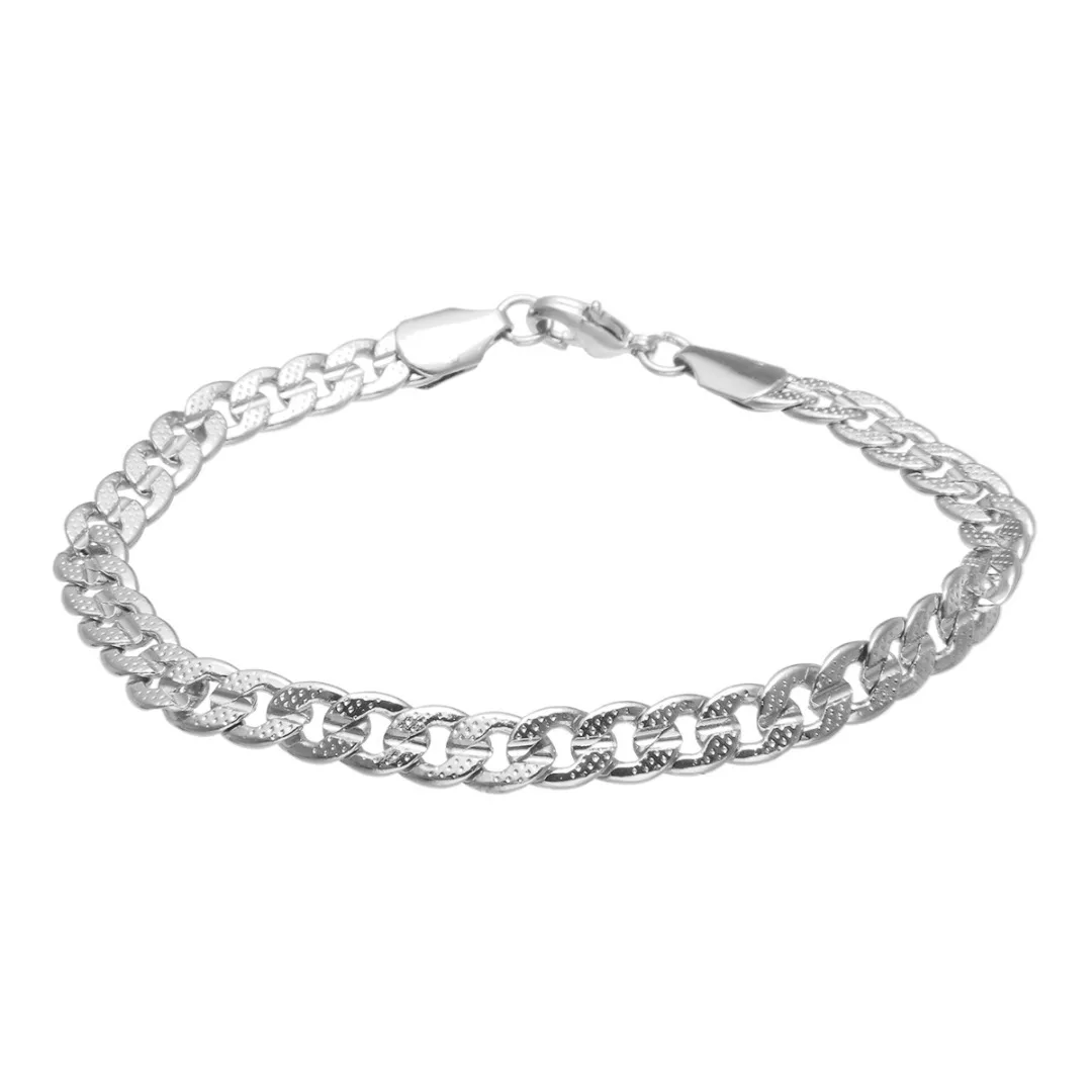 Vintage Curb Chain Bracelet Bangle For Men Punk 8mm Stainless Steel Flat Cuban Chain Shellhard Female Jewelry Pulseira Masculina