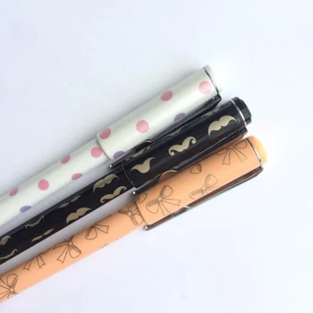 

3 Pcs/set Cute 0.5mm Elegant Beard Bowknot Dots Gel Pens Rollerball Pen Stationery School Office Supply Blue Ink