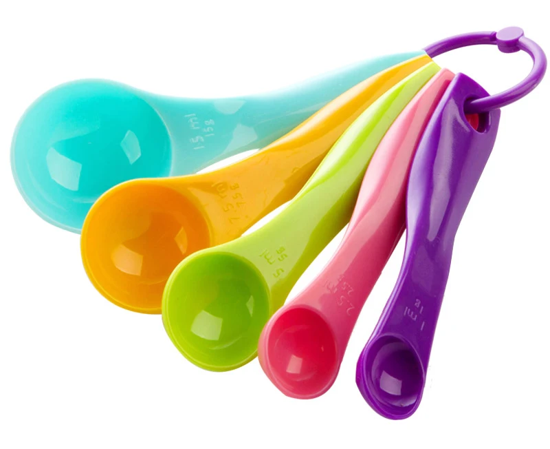 LIYIMEGN 5pcs set Measuring Spoons Colorful Measure Spoon Super Useful Sugar Cake Baking Spoon Kitchen Scale B1
