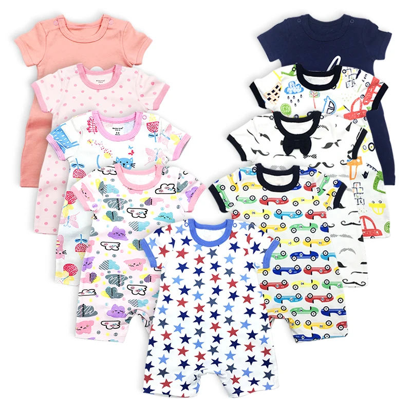 

Baby Rompers Short Sleeve Newborn 100%Cotton overalls Unisex Newborn clothes Cartoon baby boys girls jumpsuit&clothing