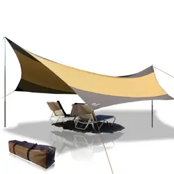 5,5 м * 5,6 м большой солнце тент укрытие Открытый Пикник Кемпинг Водонепроницаемый брезент пляж навес палатка (не включая поляков)