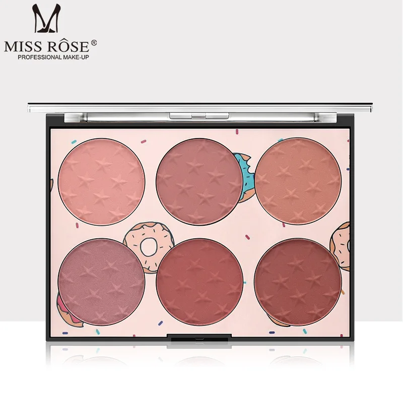 

MISS ROSE Six-color Blush Natural Lasting Skin-friendly Blush Makeup Repair Capacity Makeup Cream Blush Pallete