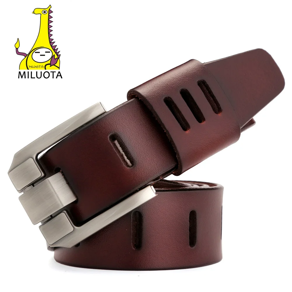  [MILUOTA] Designer Belts Men High Quality Genuine Leather Belt for Men Luxury Ceinture Homme Milita