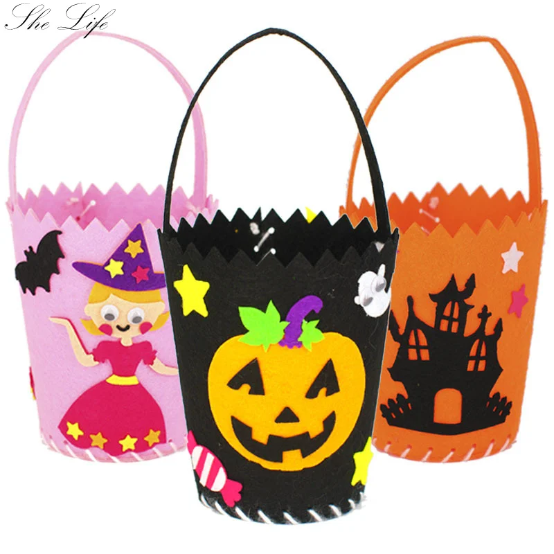 

Nonwoven Handbag Colorful Halloween Candy Bag Felt DIY Package Children's DIY Handmade Materials
