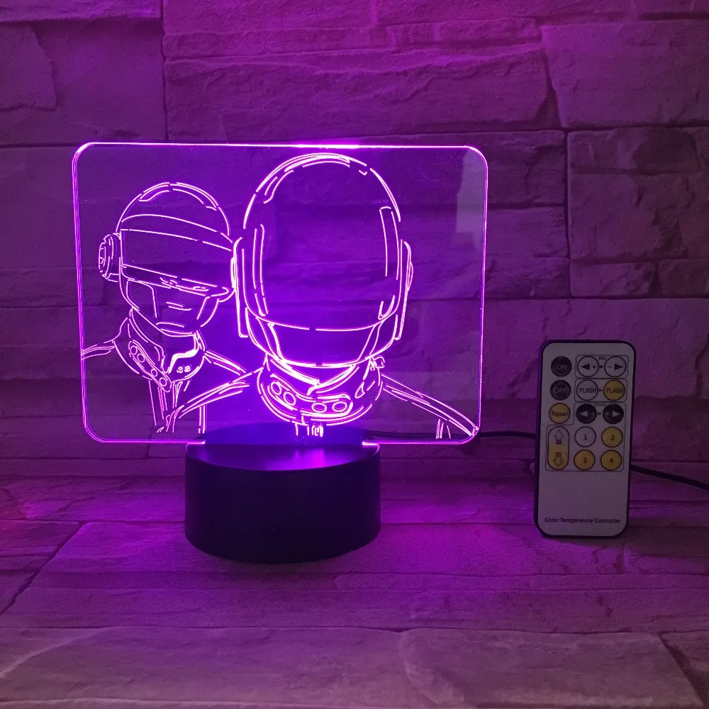 Мультфильм DIY Рисунок ночник 3D USB сенсорный выключатель дистанционного Управление акрил 7 цветов градиент Атмосфера лампы освещения Прямая
