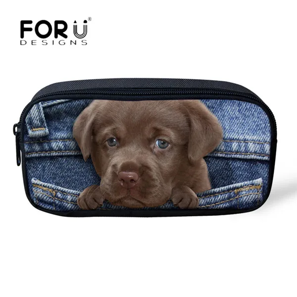 FORUDESIGNS чехол-карандаш для девочек и мальчиков из джинсовой ткани 3D кошка собака животное детская ручка коробка женская косметичка детские школьные принадлежности канцелярские принадлежности - Цвет: CC1671K