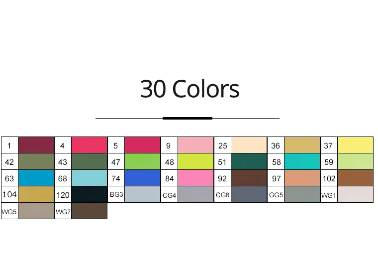 Touchfive 30/40/60/80 Цвета искусство маркеры набор Dual Head рисунок пером студент живописи дизайн аниме цвет маркером товары для рукоделия - Цвет: 30 Colors - Anime