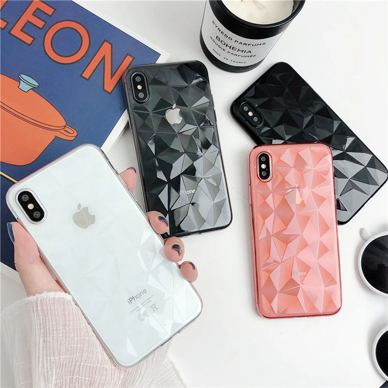 Чехол Esamday с алмазной текстурой для iPhone 6 6s 7 8 Plus X XR XS Max мягкий чехол телефона