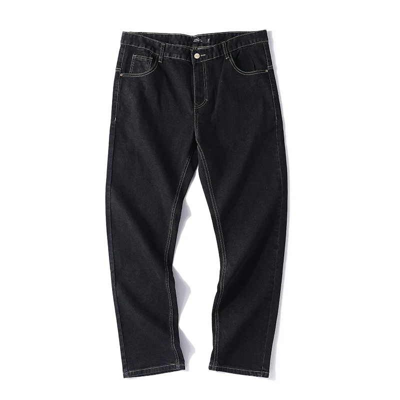 

Men's Street Fashion Black White Straight StraightLarge Size Loose Jeans