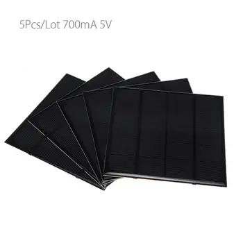 

5Pcs/lot 700mA 5V 135*135mm Monocrystalline Solar Panel Cells with Positive&Negative Cables