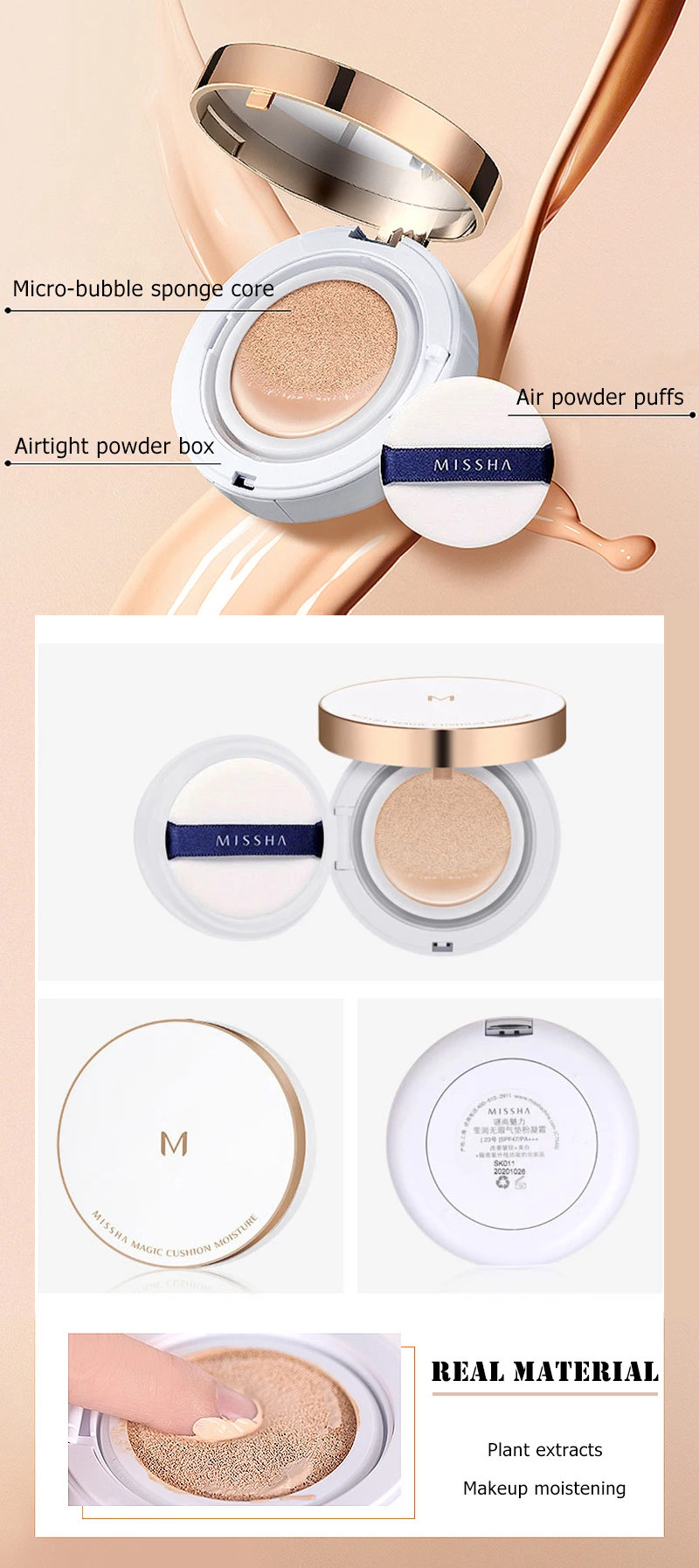 CC creme Maquiagem Fundação Sunscree Coréia