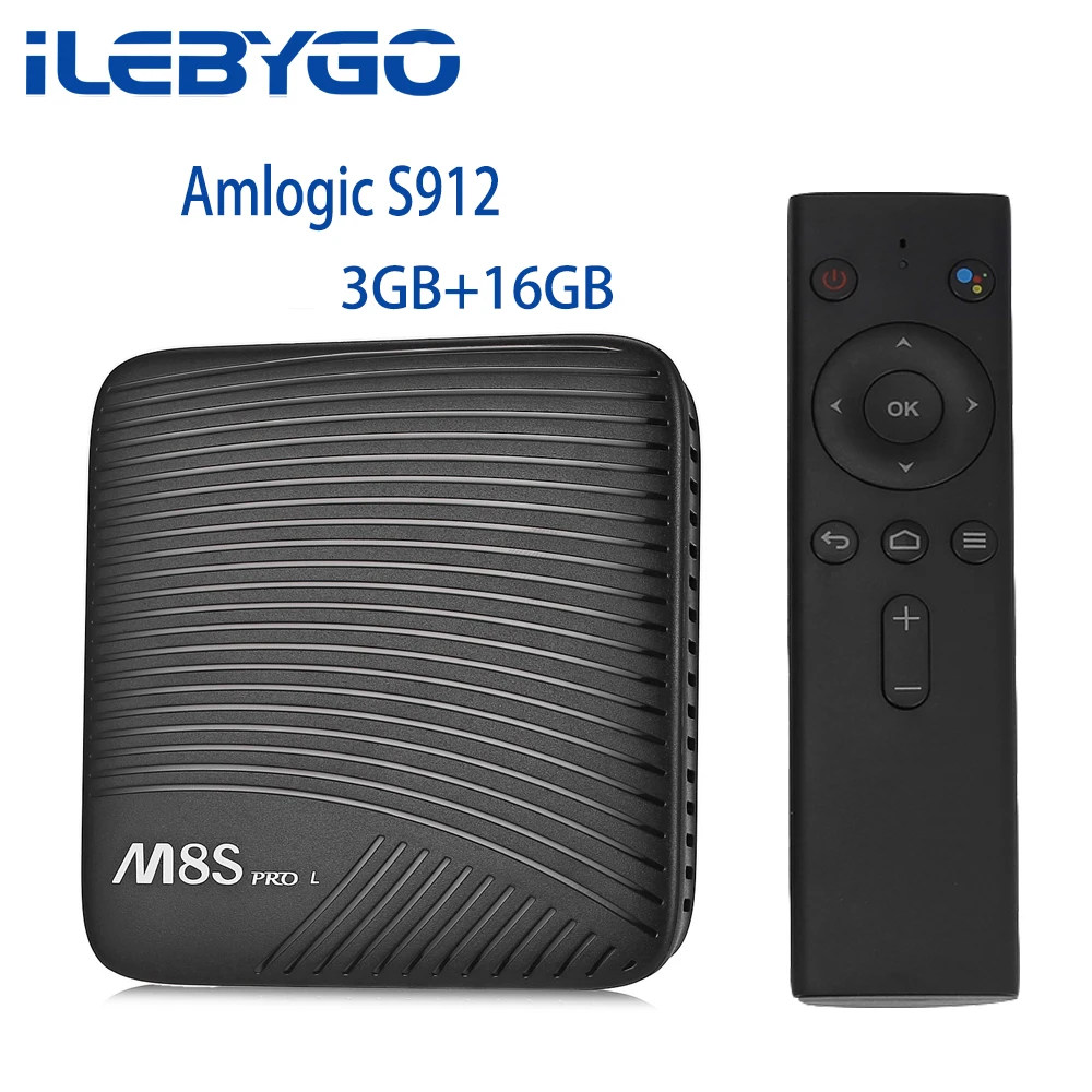 

iLebygo M8S PRO L Android 7.1 tv box Amlogic S912 Voice control 3G RAM 16G/32G Rom 2.4G/5G WiFi Bluetooth 4.1 4K H.265 Smart box