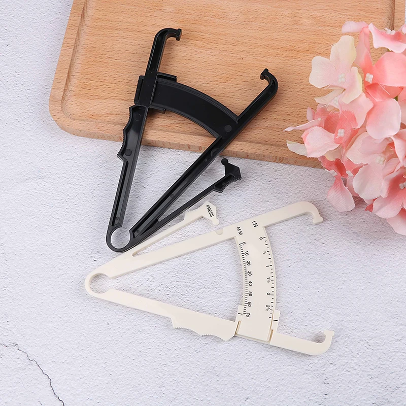 

White/Black Sebum Fat Caliper Body Fat Tester Analyzer Fat Measuring Clamp With Measurement Tape Chart Body Health Care