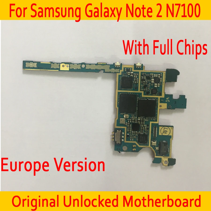 

EU Version for Samsung Galaxy Note 2 N7100 Motherboard with OS System,16GB Original unlocked for Samsung Note 2 N7100 Mainboard