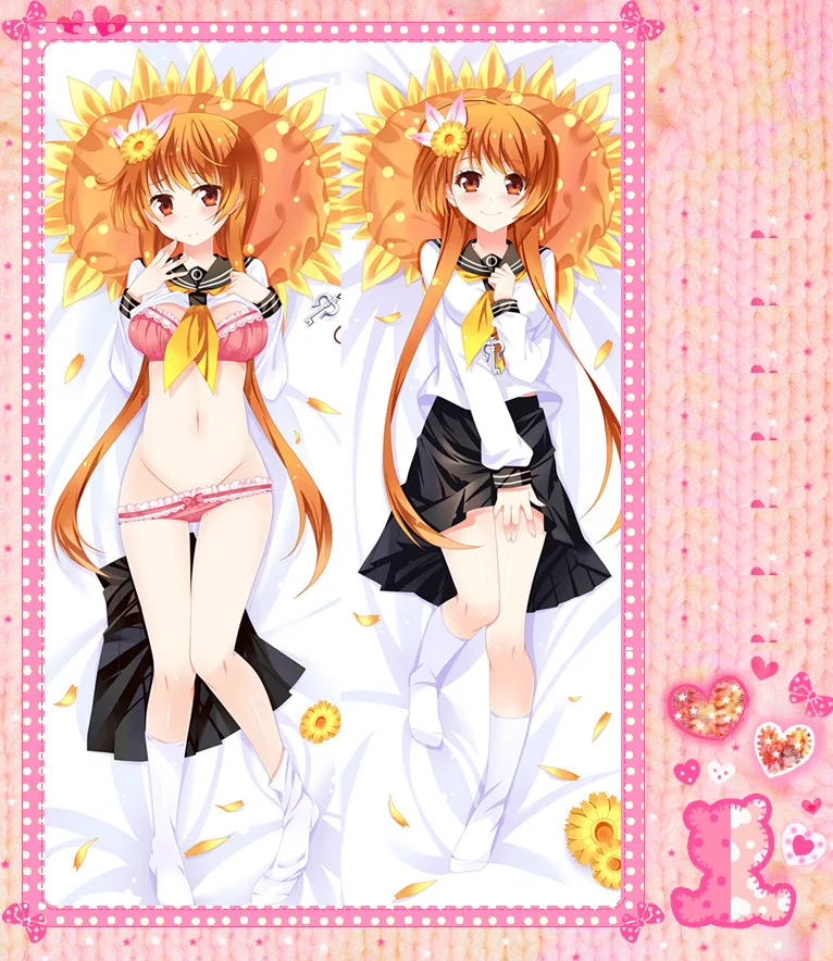 Anime Cartoon Nisekoi Double-Sided Bolster Hugging Pillow Case Cover Pillowcase Peach Skin 2 Way No.11122 | Дом и сад