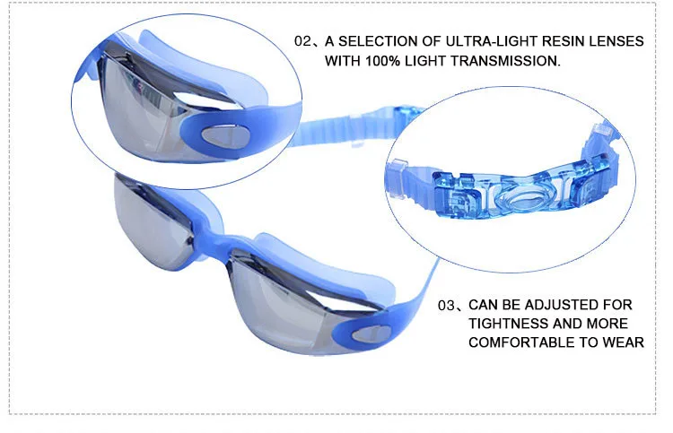 Водонепроницаемые очки для плавания очки Professional гальванических бренд взрослых для мужчин женщин анти туман УФ Защита плавание ming