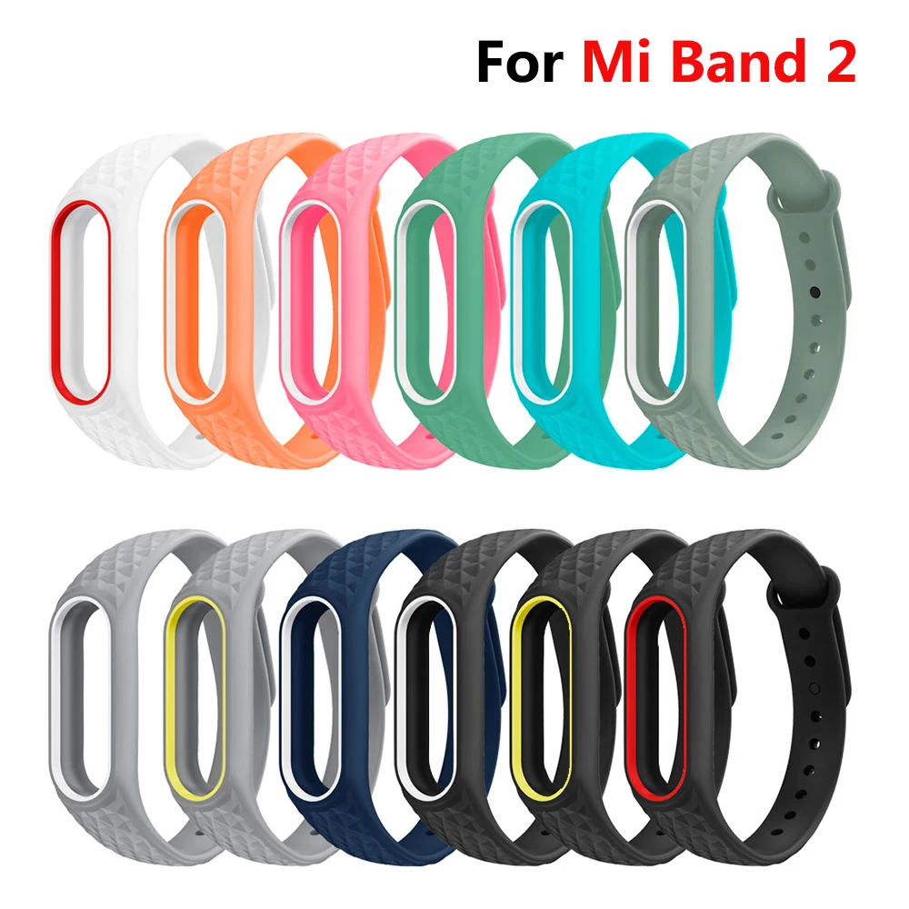 Браслет Mi Band 2 для Xiaomi ремешок на запястье Двухцветный силиконовый браслет