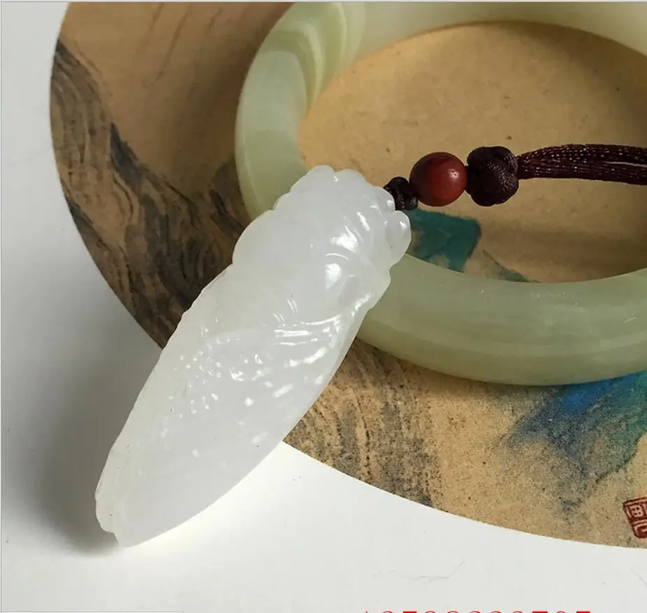 Natural Stone Angel Wing White Jade Animal Necklace Pendant Onyx Water Drop Female Jewelry Reiki Gift Crystal love | Украшения и