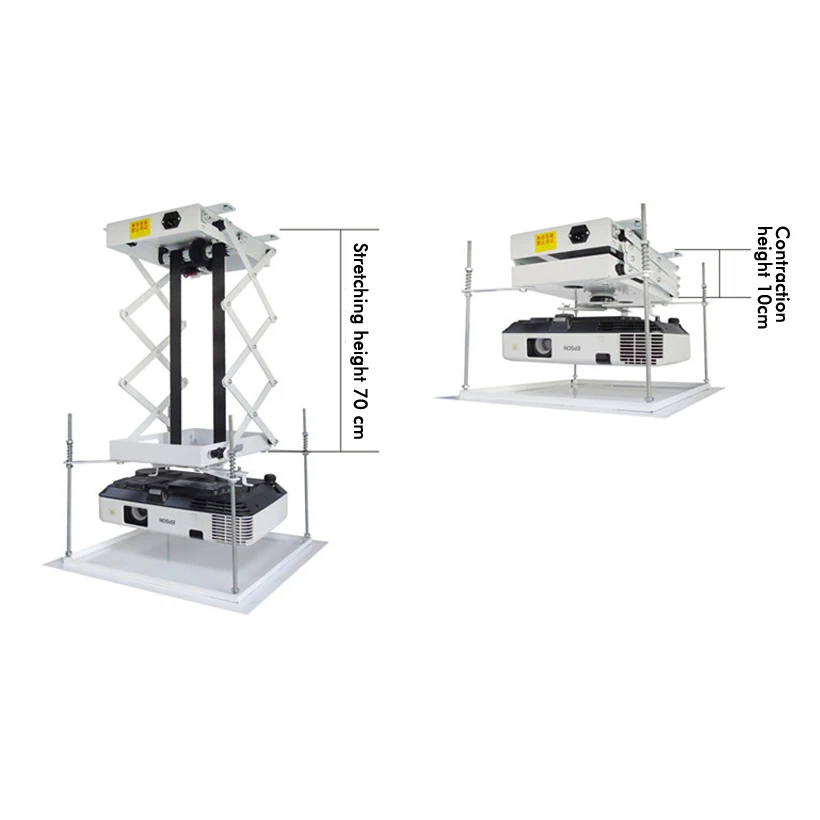 70 см кронштейн проектора моторизованный Электрический подъемник ножницы проектор потолочное крепление проектор лифт с беспроводным пультом дистанционного управления 110 В/220 В