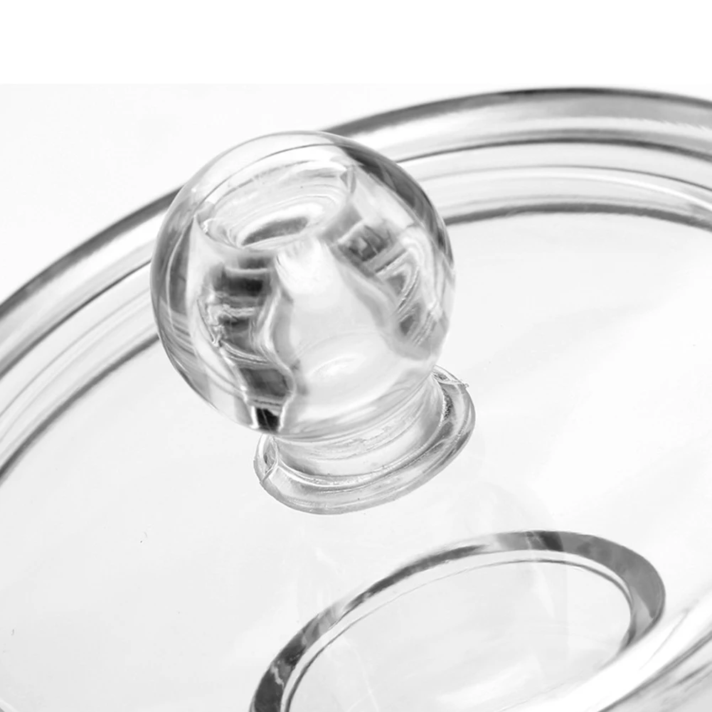 

Acrylic Cotton Balls Holder Practical Box Transparent Jar Dual-compartment Storage Container Round Dustproof Makeup Organizer