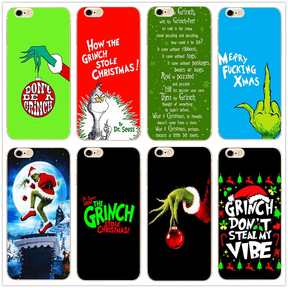 Рождественский Grinch Xmas Забавный жесткий чехол для телефона для iPhone 11 Pro Max 6 7 8plus 5S 4 X XS XR XSMax для samsung s9 s8plus s7 s6