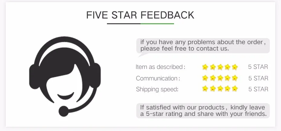 3-5 star feedback