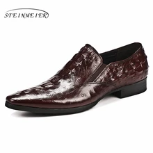 Mens formal shoes leather men dress oxford shoes for men dressing wedding business office shoes slip on male zapatos de hombre