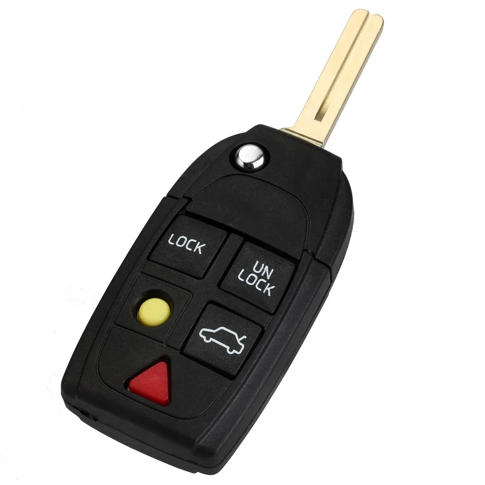 

New Arrival 5 Buttons Flip Folding Smart Car Key Shell Case Replacement For VOLVO S80 S60 V70 XC70 XC90 D05 Free Shipping D15
