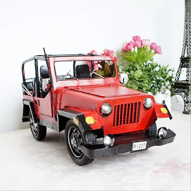

New collection vintage SUV vehicle model handcrafts decoration ornaments crafts gift 35*15.5*23cm