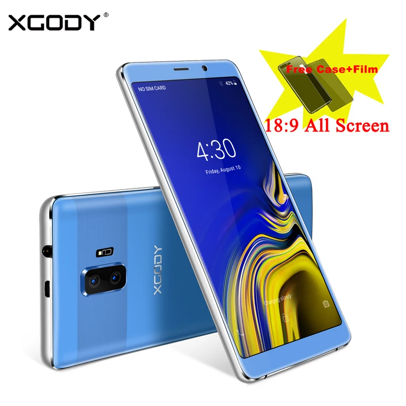 XGODY 3G смартфон с двумя sim картами 6 дюймов 18:9 полный экран мобильный телефон Android 8 1