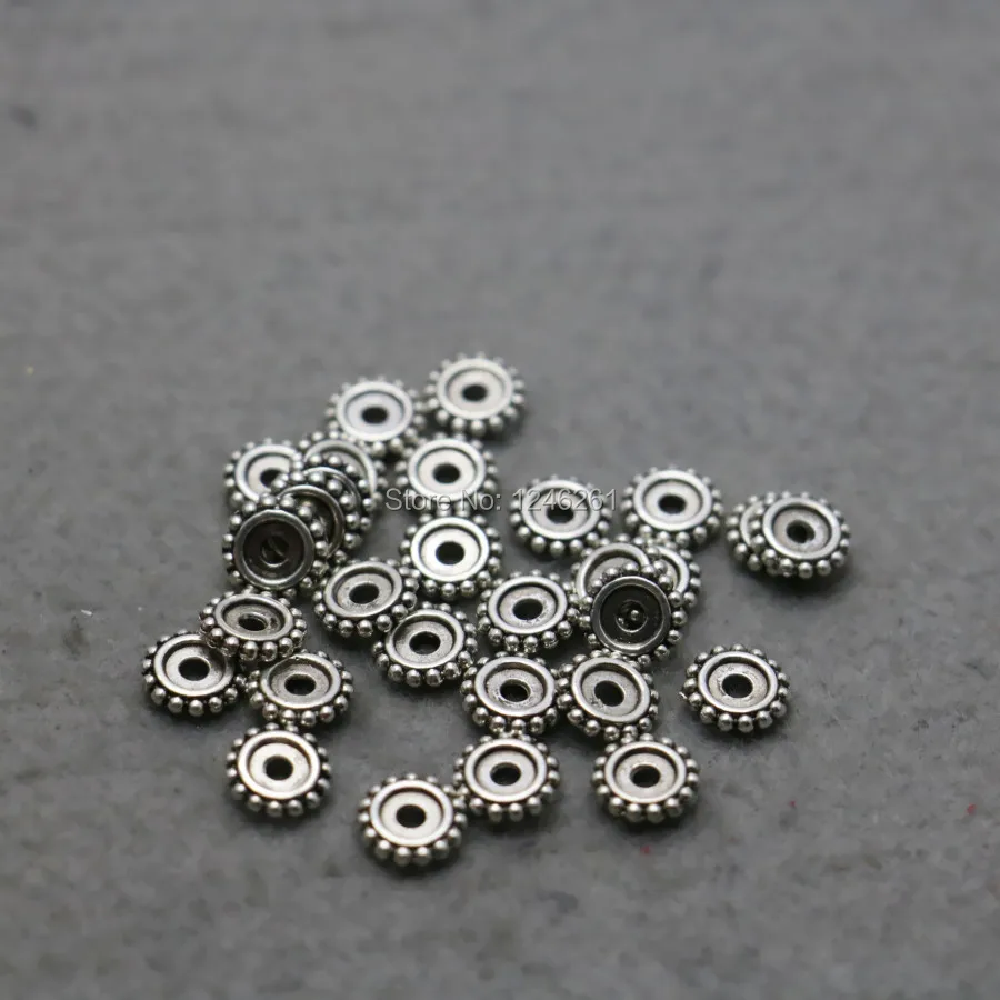 

10PCS Circle Round Findings separate beads serration Silver-plate Machining metal parts Jewelry Making Design components Alloy