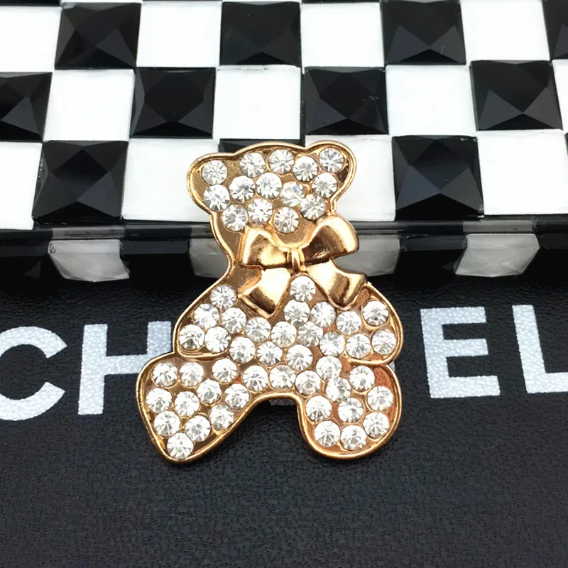 20 Шт. Сплава Плоской Задней Роскошные Bling Rhinestone Медведь DIY Сотовый Телефон Case